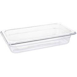 Vogue Polycarbonate 1/3 Gastronorm Container 65mm Clear on Productcaster.