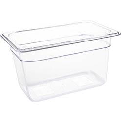 Vogue Polycarbonate 1/4 Gastronorm Container 150mm Clear on Productcaster.