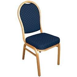 Bolero Arched Back Banquet Chairs Blue & Gold (Pack of 4) on Productcaster.