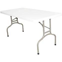 Bolero PE Rectangular Folding Table White 5ft (Single) on Productcaster.