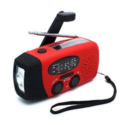 Click Medical Solar Multi-Function Emergency Radio And Led Torch Red on Productcaster.