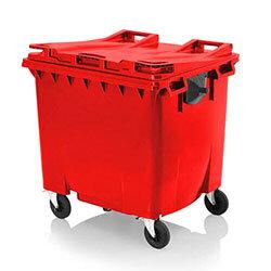 Craemer 4 Wheeled Plastic Bin 1100L Red on Productcaster.