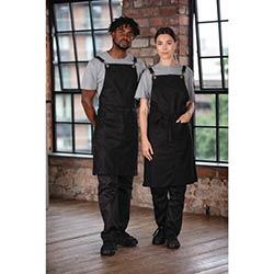 Southside Linen Blend Bib Apron Black on Productcaster.