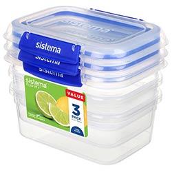 Sistema Rectangle Klip It Plus 3 Pack Food Storage Container - 1Ltr on Productcaster.