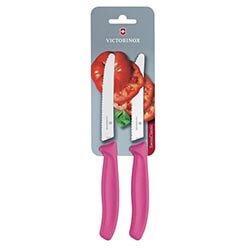 Victorinox 2 Piece Pointed Tip Tomato/Utility Knife Pink - 8cm (Blister Pack) on Productcaster.