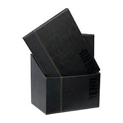 Securit Contemporary Menu Holder Set Black A4 (Pack 20 with Stand Box) on Productcaster.