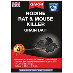 Rentokil Rodine Rat & Mouse Killer Grain Bait (Sachets 4) on Productcaster.