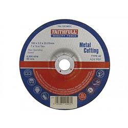 Faithfull Depressed Centre Metal Cutting Disc 180x3.2x22.23mm on Productcaster.