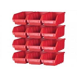 Faithfull 12 Plastic Storage Bins with Wall Mounting Rails on Productcaster.