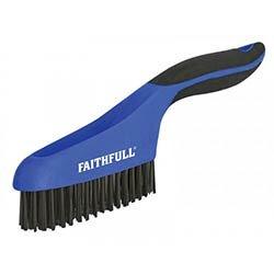 Faithfull Scratch Brush Soft Grip 4x16 Row Steel on Productcaster.