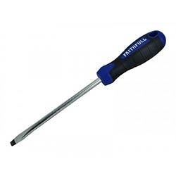 Faithfull Soft Grip Screwdriver Flared Slotted Tip 6.5x125mm on Productcaster.