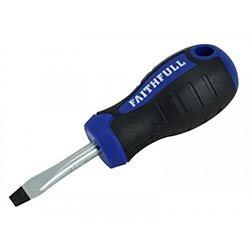 Faithfull Soft Grip Stubby Screwdriver Flared Slotted Tip 6.5x38mm on Productcaster.