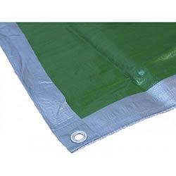 Faithfull Tarpaulin Green/Silver 5.4x3.6m (18x12ft) 80gsm on Productcaster.