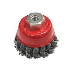 Faithfull Wire Cup Brush Twist Knot 65mm M14x2, 0.50mm Steel Wire on Productcaster.