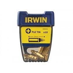 IRWIN Screwdriver Bits Pozidriv PZ2 25mm Titanium (Pack 10) on Productcaster.