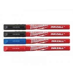 Milwaukee INKZALL Ultra Fine Tip Pen Assorted Colours (Pack 4) on Productcaster.