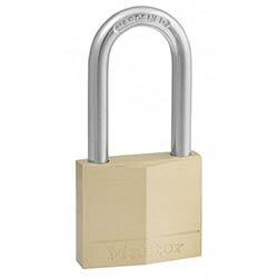 MASTER LOCK 40mm wide solid brass body padlock with 38mm long shackle on Productcaster.