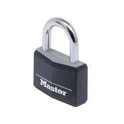 Master Lock Aluminium Black Vinyl Cover 40mm Padlock 4-Pin on Productcaster.