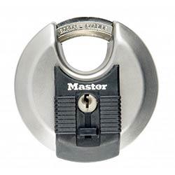 MASTER LOCK 70mm wide Excell stainless steel discus padlock with shrouded shackle on Productcaster.