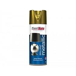 PlastiKote Brilliant Metallic Spray Gold 400ml on Productcaster.