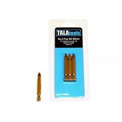 TALAtools TiN Coated Screwdriver Bits Pozidriv PZ2 50mm (Pack 3) on Productcaster.