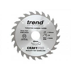 Trend CSB/16524 CraftPro Circular Saw Blade 165x30mmx24T on Productcaster.