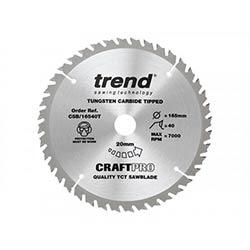 Trend CSB/16540T CraftPro Thin Kerf Saw Blade 165x20mmx40T on Productcaster.