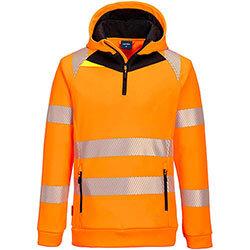 Portwest DX482 DX4 Hi-Vis 1/4 Zip Hoodie Orange/Black Size XXL Regular Fit on Productcaster.