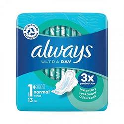 Always Ultra Day Pads with Wings Normal Size 1 x13 Per Pack (Pack of 12) 927322 on Productcaster.