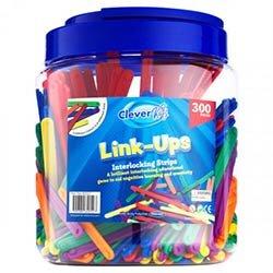 Clever Kidz Link-Ups Interlocking Strips 300 Piece - Creative Building Set for STEM Learning on Productcaster.