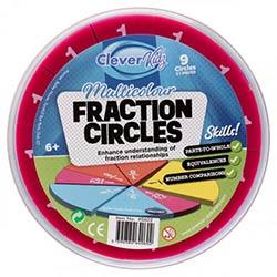 Clever Kidz Multicolour Fraction Circles 51 Piece - Educational Set for Learning Fractions on Productcaster.