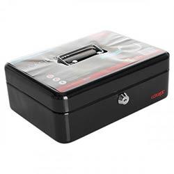 Concept 10 Inch Black Metal Cash Box - Compact Security Box on Productcaster.