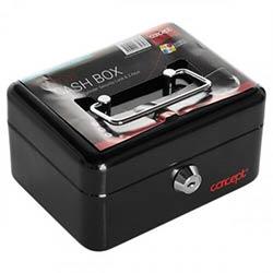 Concept Black Metal Cash Box 6 Inch - Compact and Secure Storage on Productcaster.