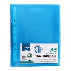 Concept A5 Ringbinder with 10 Punched Pockets - Durable & Portable on Productcaster.