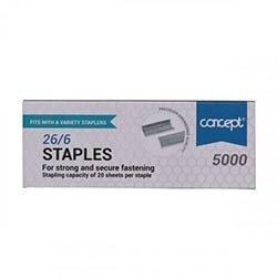 Concept 26/6 Staples Pack of 5000- Heavy Duty Metal Staples on Productcaster.