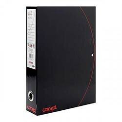 Concept Box File - Black & Red - Durable Document Holder on Productcaster.