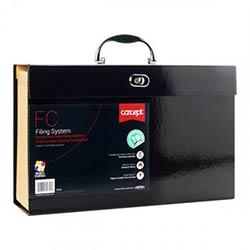 Concept Foolscap Expanding File Carry Case 19 Pocket - Secure Document Transport on Productcaster.