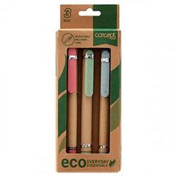 Concept Green Pack of 3 Retractable Ballpoint Pens - Eco Writing Essentials on Productcaster.