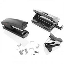 Concept Office Pro 26/6 Stapler & Paper Punch Set Black- Essential Desk Tools on Productcaster.