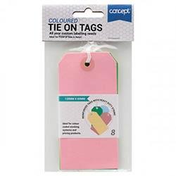 Concept Coloured Tie-On Labels Pack of 6 - Vibrant Tags for Organizing on Productcaster.