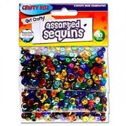 Crafty Bitz Assorted Sequins 30g Pack - Sparkly Craft Decorations on Productcaster.