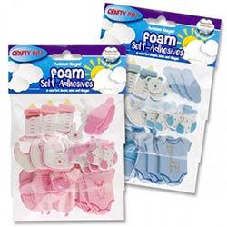 Crafty Bitz 3D Foam Stickers - Baby Boy & Girl, Assorted Colours for Fun Decor on Productcaster.