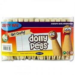 Crafty Bitz Natural Dolly Pegs Pack of 24 - Perfect for Crafts & DIY on Productcaster.