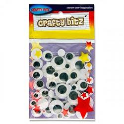 Crafty Bitz Wiggle Goggly Eyes Assorted Sizes Pack of 50 - Fun and Creative Craft Supplies on Productcaster.