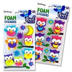 Emotionery 3D Foam Stickers Owl Things Assorted Colours Pack of 2 on Productcaster.