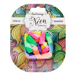 Emotionery Card 18 Pencil Top Erasers - Neon Collection on Productcaster.