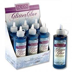 Icon 120ml Blue Glitter Glue - Sparkling & Versatile Adhesive for Crafts, DIY Projects, and Decorations - Easy Application on Productcaster.