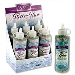 Icon 120ml Silver Glitter Glue - Sparkling & Versatile Adhesive for Crafts, DIY Projects, and Decorations - Easy Application on Productcaster.