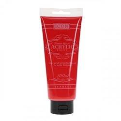 Icon Highest Quality Acrylic Paint 200ml - Scarlet - Great For Bold Creations on Productcaster.