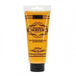 Icon Highest Quality Acrylic Paint 200ml - Yellow - Vibrant Colour on Productcaster.